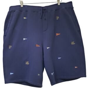 POLO Ralph Lauren Shorts All Over Embroidered Nautical Flags Blue Men's Size 2LT